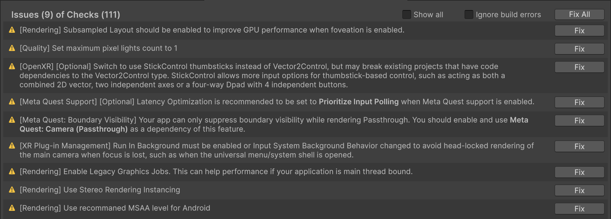 Meta Quest 3 Project Validation Example